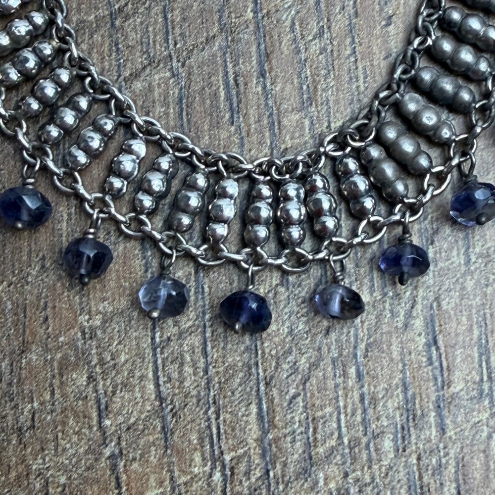 Lia Sophia Stromberg Bib Necklace Womens OS Silver Purple